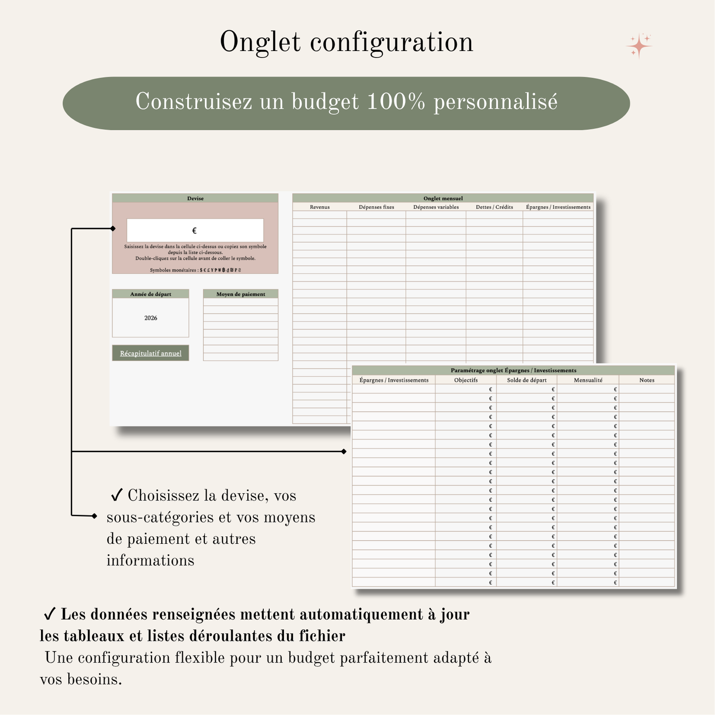 Suivi du budget mensuel et annuel