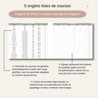 Planificateur mensuel des repas