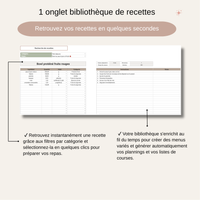 Planificateur mensuel des repas
