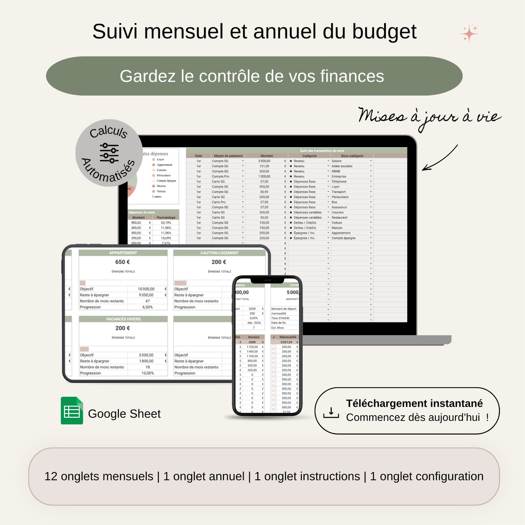 Template Budget Premium | Organisez vos finances simplement