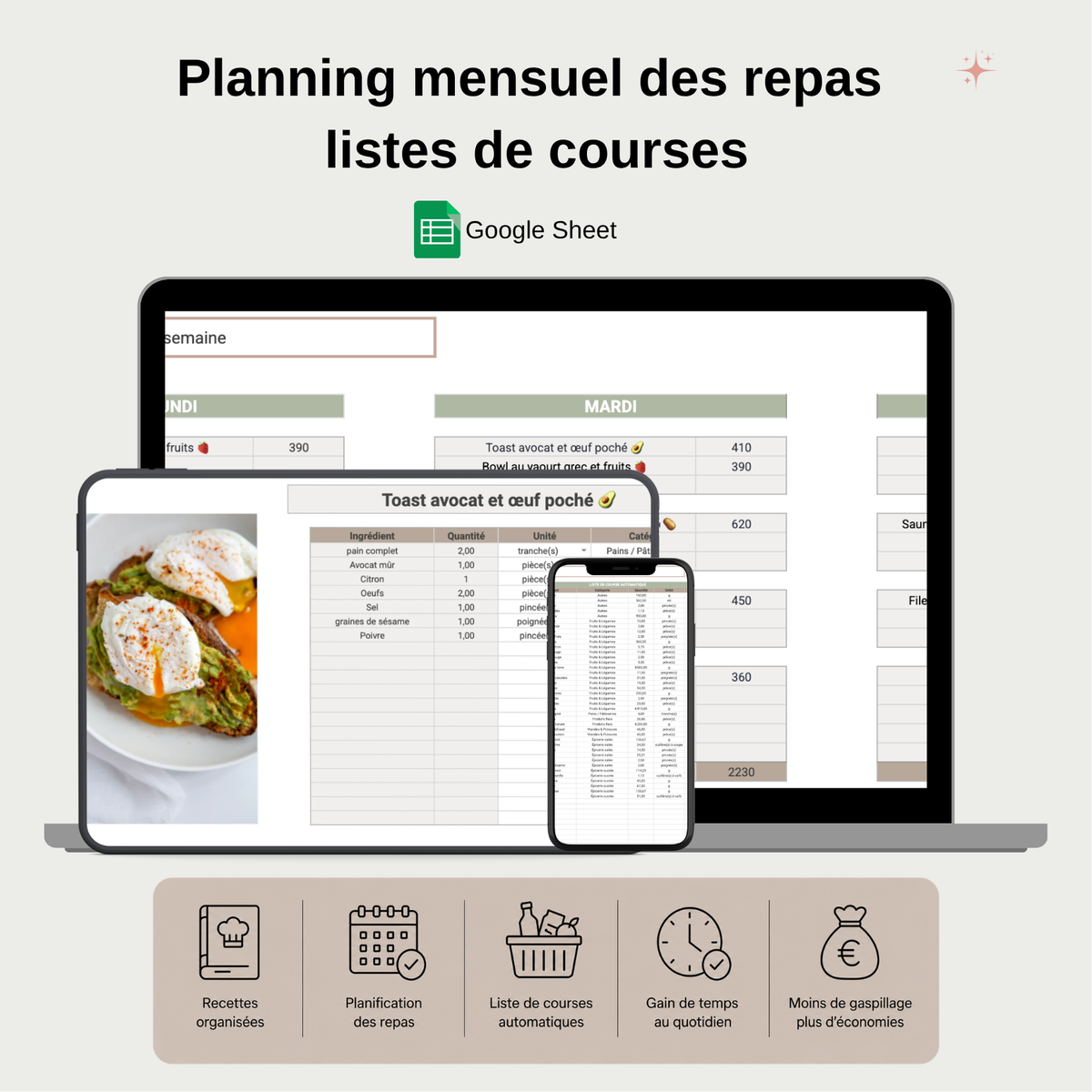Planificateur mensuel des repas