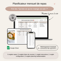 Planificateur mensuel des repas
