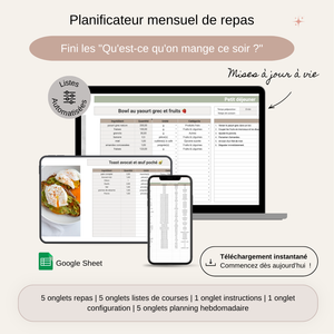 Planificateur mensuel des repas